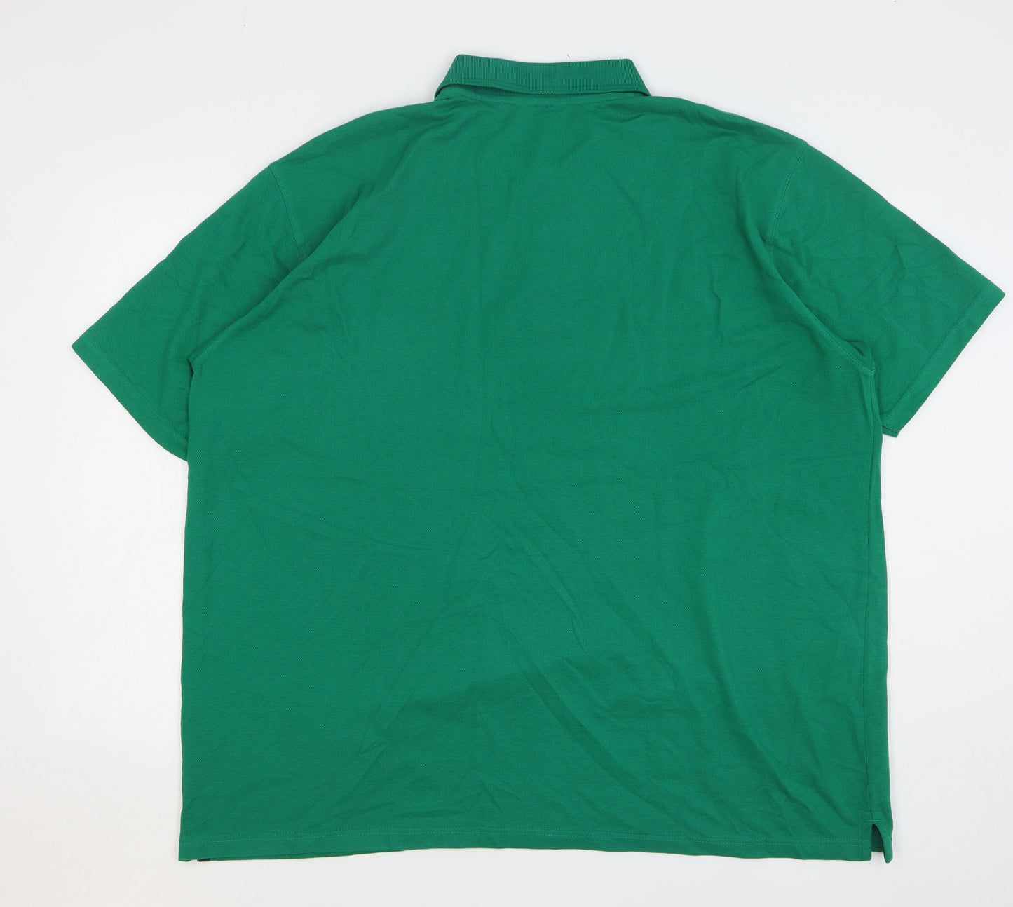 Cotton Traders Mens Green Cotton Polo Size 2XL Collared Button
