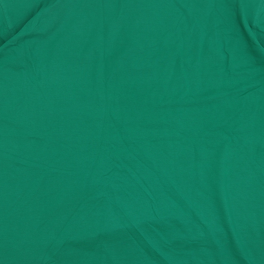 Cotton Traders Mens Green Cotton Polo Size 2XL Collared Button