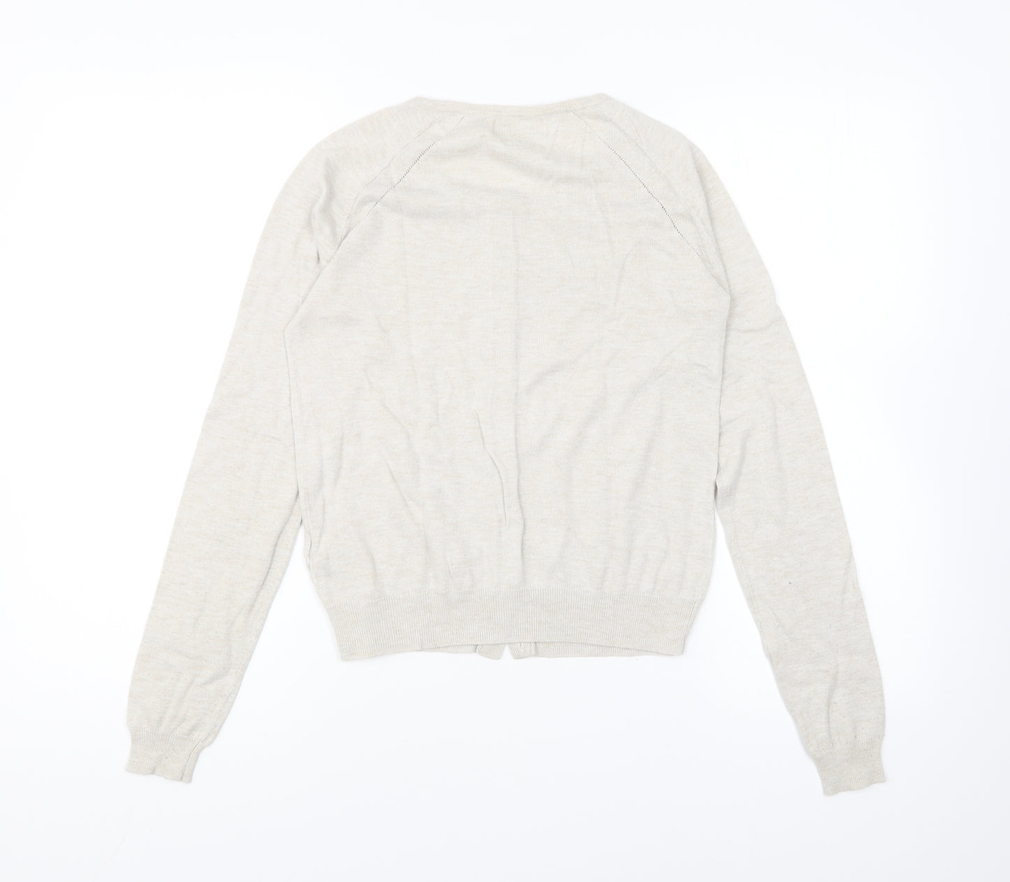 NEXT Womens Beige Round Neck Cotton Cardigan Jumper Size 6