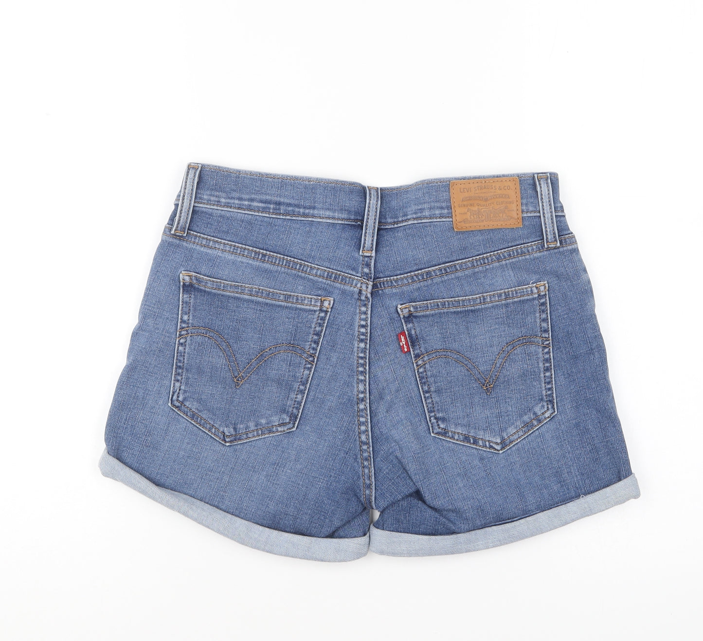 Levi's Womens Blue Cotton Hot Pants Shorts Size 26 in L5 in Regular Button
