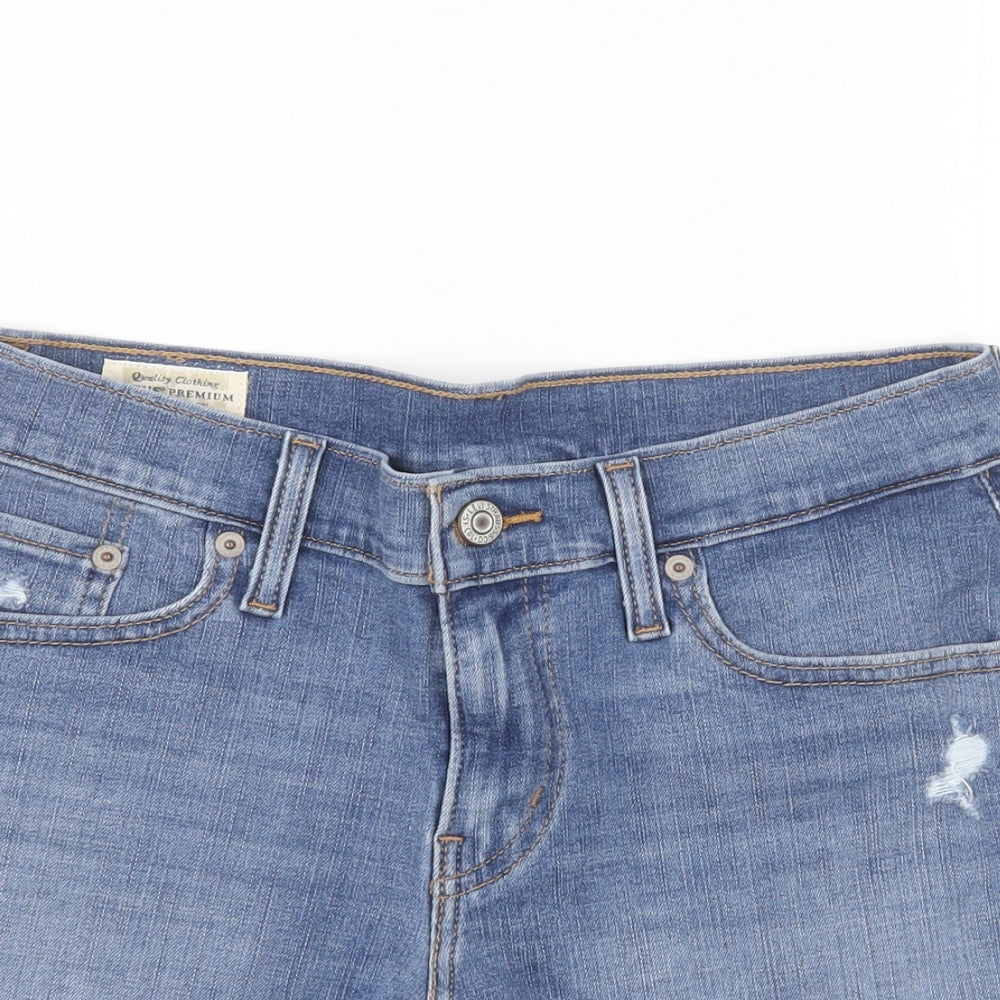 Levi's Womens Blue Cotton Hot Pants Shorts Size 26 in L5 in Regular Button
