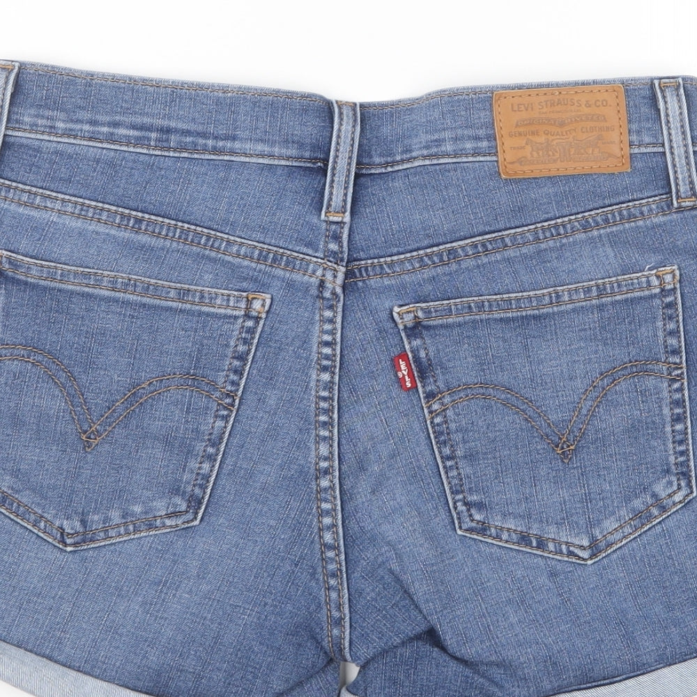 Levi's Womens Blue Cotton Hot Pants Shorts Size 26 in L5 in Regular Button