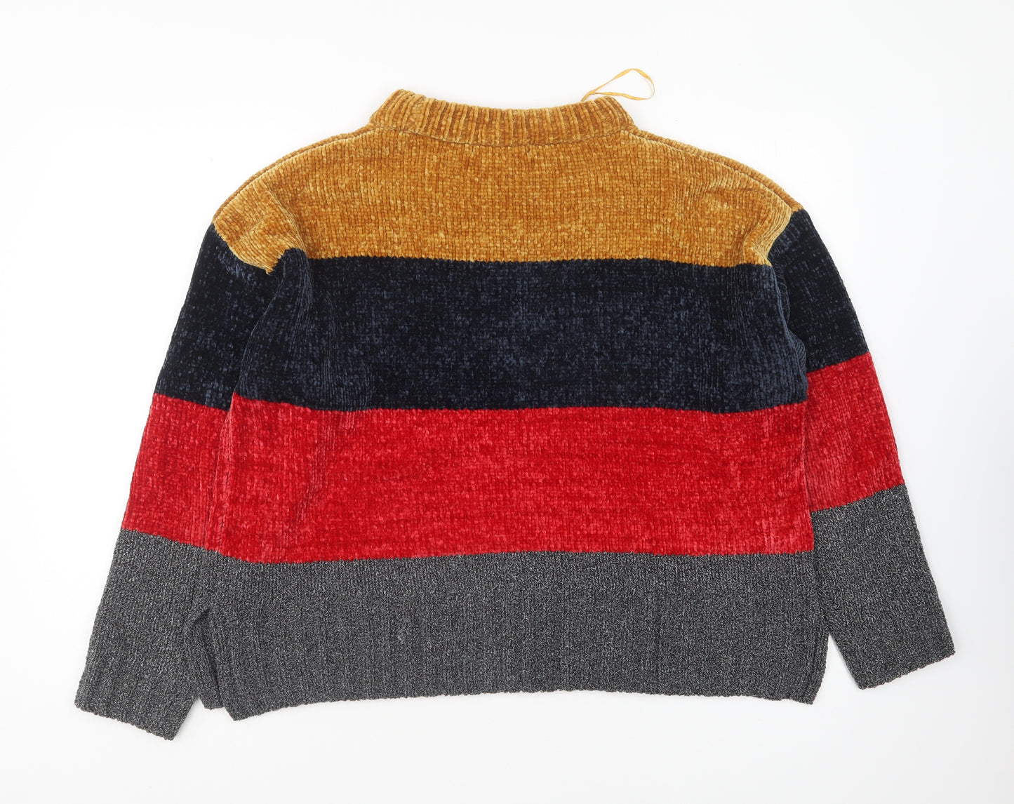 Marks and Spencer Womens Multicoloured High Neck Polyester Pullover Jumper Size L