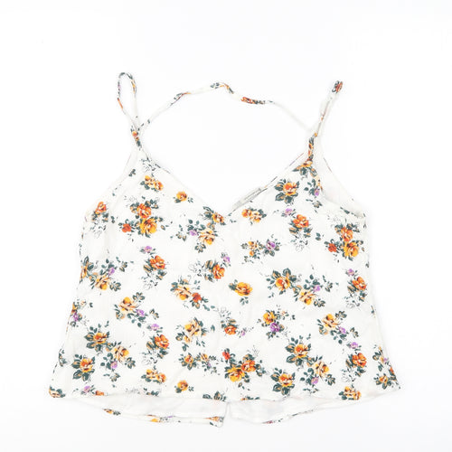 Stradivarius Womens Multicoloured Floral Viscose Camisole Blouse Size S V-Neck