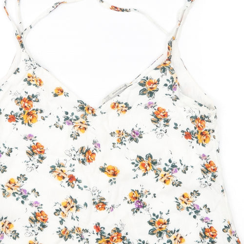 Stradivarius Womens Multicoloured Floral Viscose Camisole Blouse Size S V-Neck