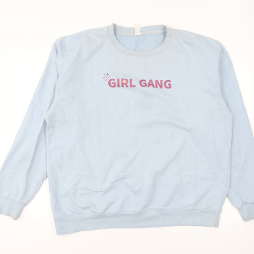 Preworn Womens Blue Cotton Pullover Sweatshirt Size XL Pullover - Girl Gang