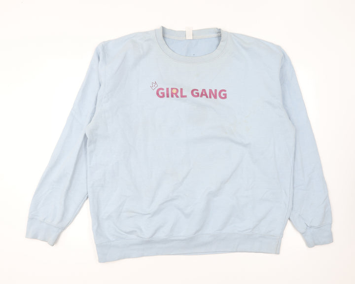 Preworn Womens Blue Cotton Pullover Sweatshirt Size XL Pullover - Girl Gang