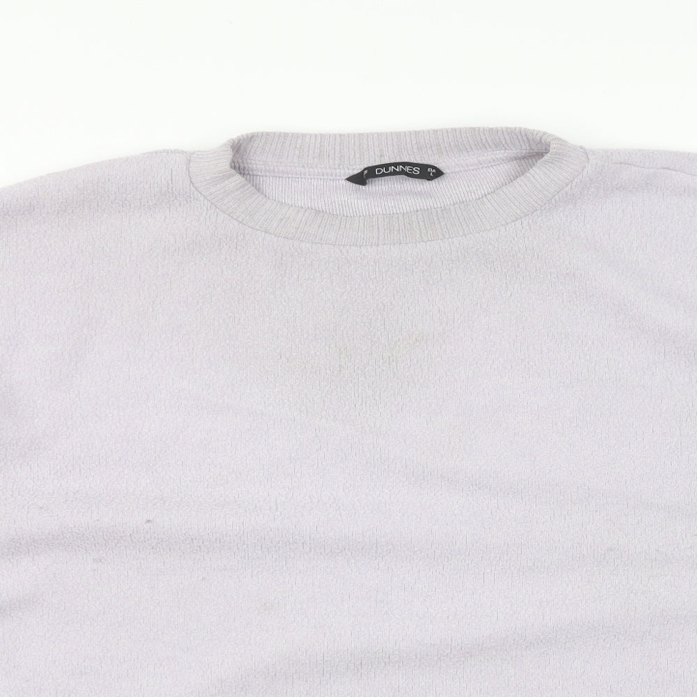 Dunnes Stores Womens Purple Round Neck Polyester Pullover Jumper Size L