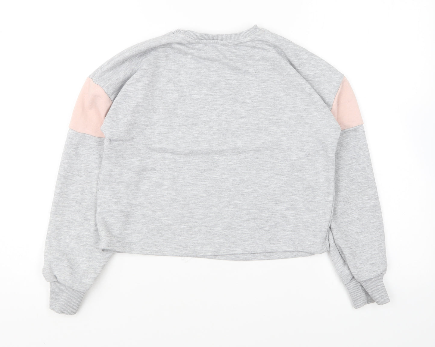 Miss E-vie Girls Grey Polyester Pullover Sweatshirt Size 9-10 Years Pullover - Let It Grow