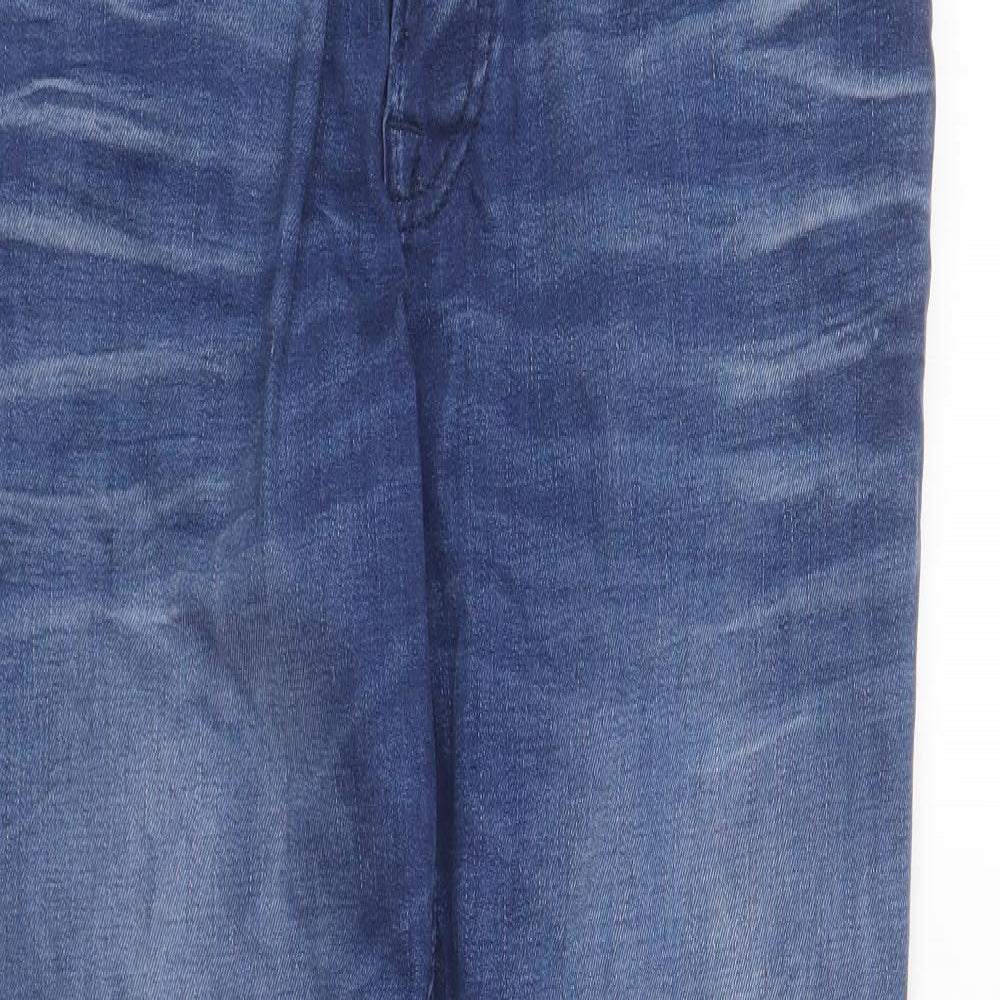 JACK & JONES Mens Blue Cotton Straight Jeans Size 32 in L32 in Regular Button