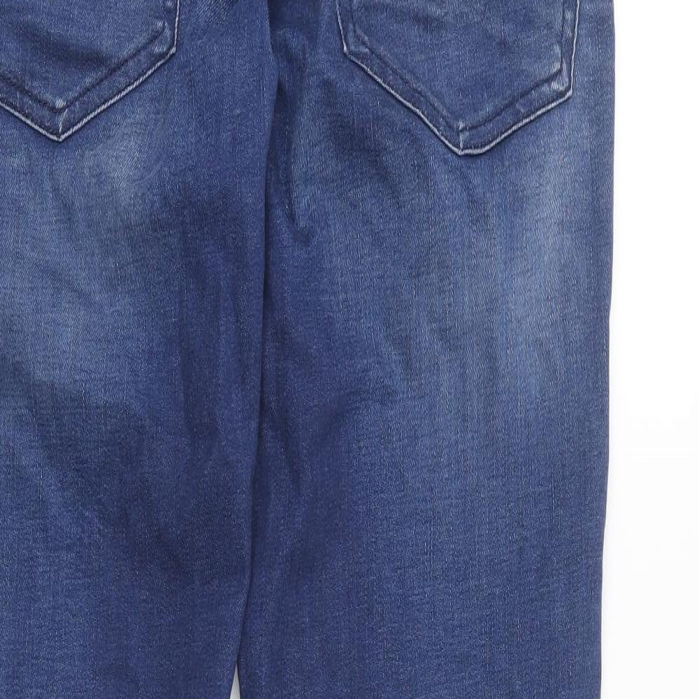 JACK & JONES Mens Blue Cotton Straight Jeans Size 32 in L32 in Regular Button