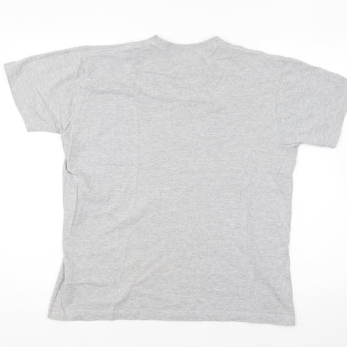 DH Shirts Mens Grey Cotton T-Shirt Size M Round Neck - Let It Snow