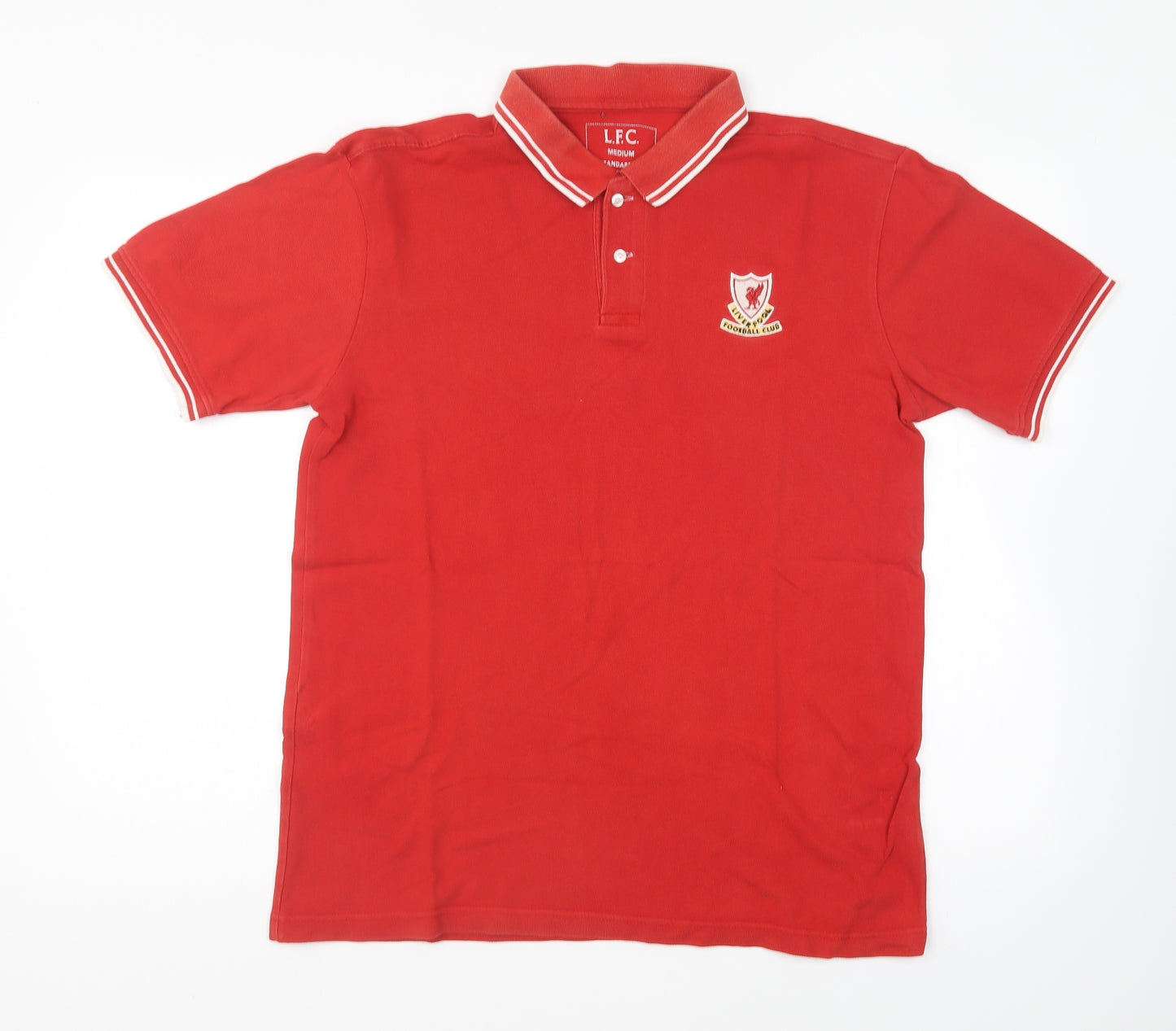 Liverpool FC Mens Red Cotton Polo Size M Collared Pullover - Liverpool LFC