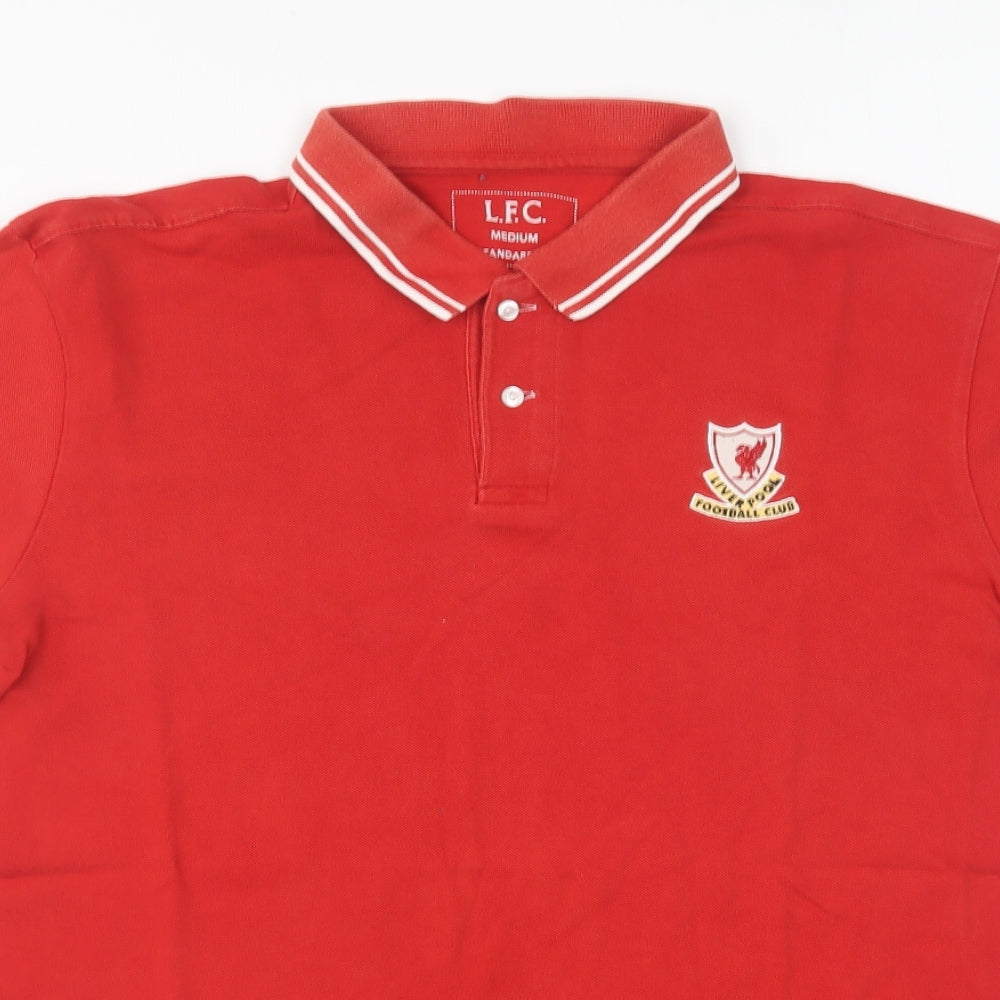 Liverpool FC Mens Red Cotton Polo Size M Collared Pullover - Liverpool LFC
