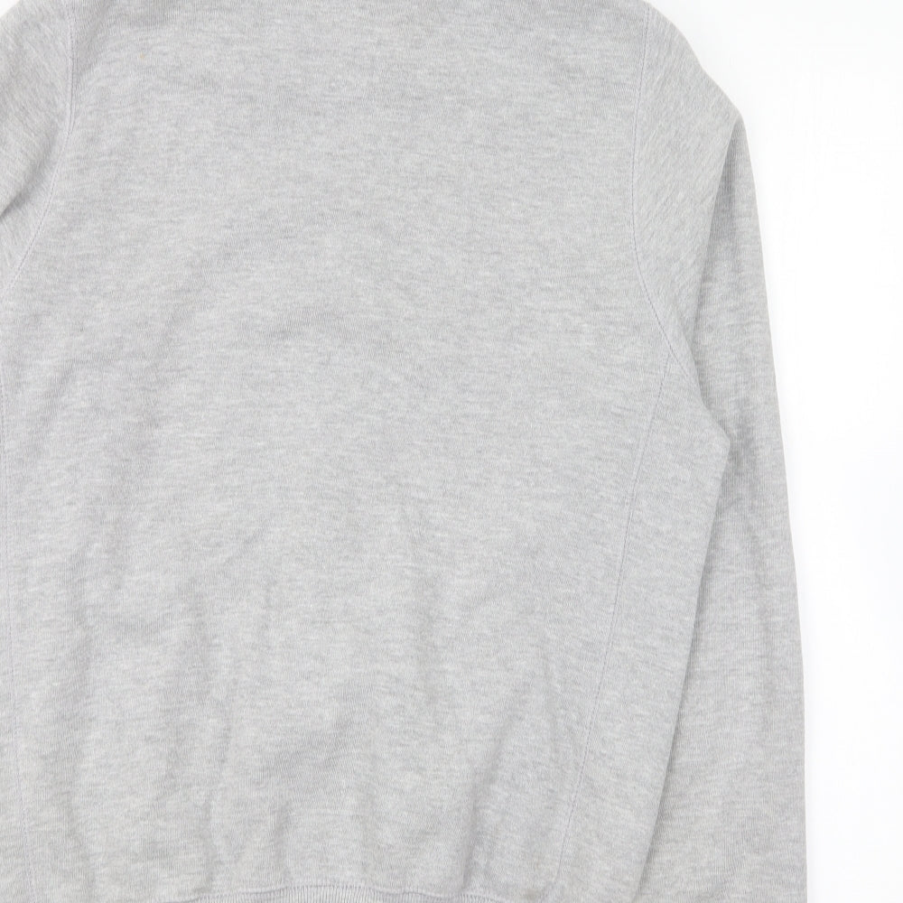 Just Hoods Mens Grey Cotton Full Zip Hoodie Size M