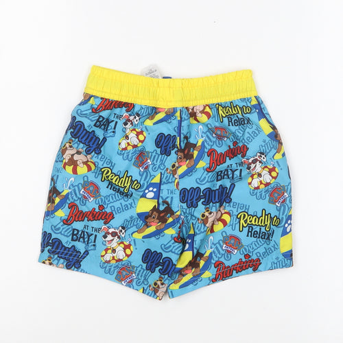 George Boys Multicoloured Geometric Polyester Sweat Shorts Size 2-3 Years Regular Drawstring - Paw Patrol Swim Shorts