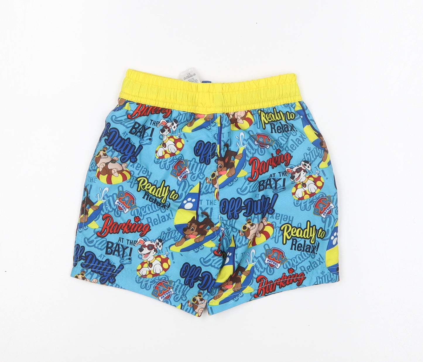 George Boys Multicoloured Geometric Polyester Sweat Shorts Size 2-3 Years Regular Drawstring - Paw Patrol Swim Shorts