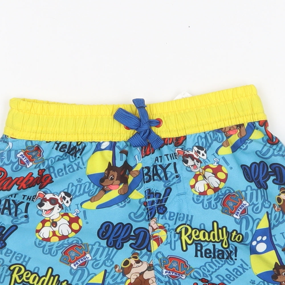 George Boys Multicoloured Geometric Polyester Sweat Shorts Size 2-3 Years Regular Drawstring - Paw Patrol Swim Shorts