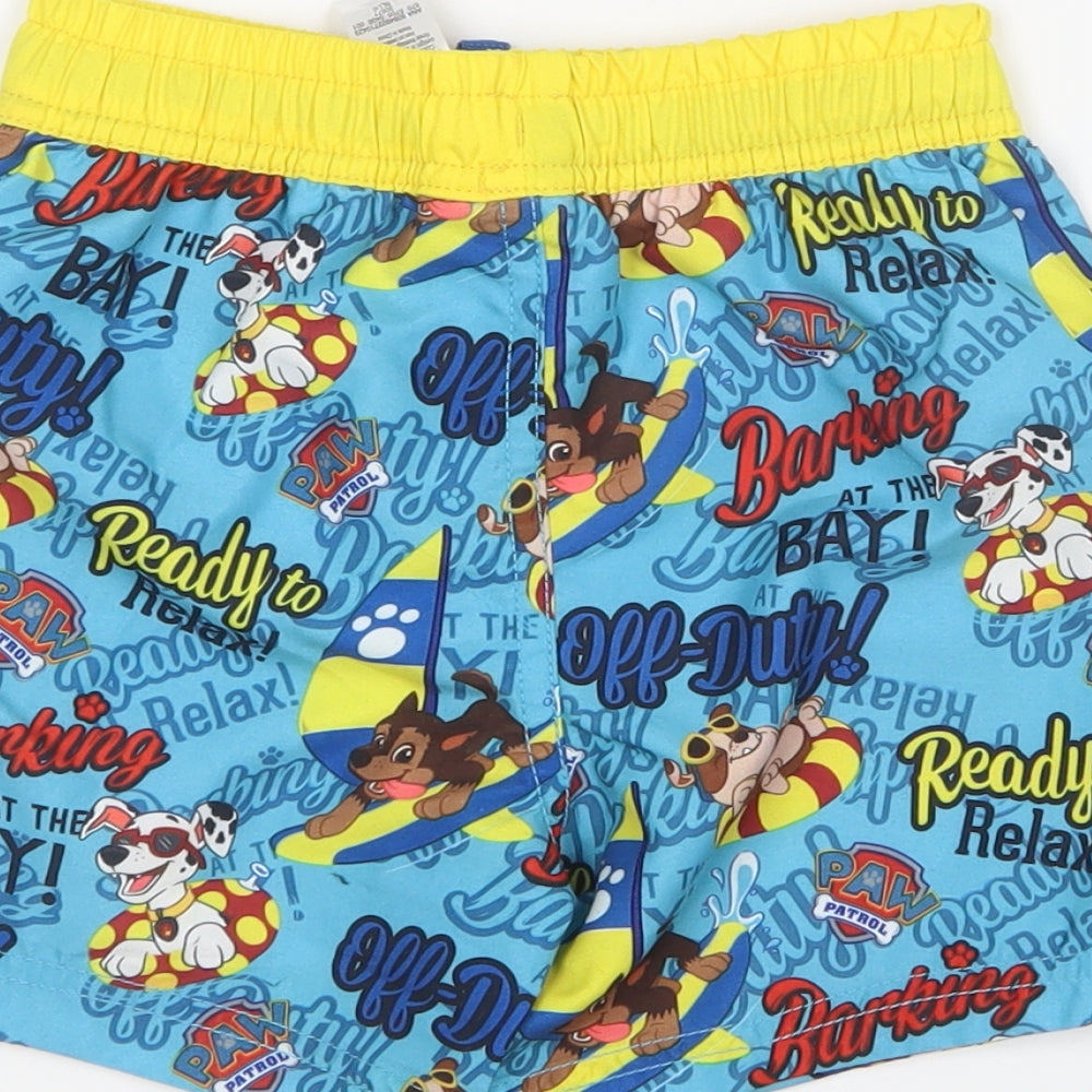 George Boys Multicoloured Geometric Polyester Sweat Shorts Size 2-3 Years Regular Drawstring - Paw Patrol Swim Shorts
