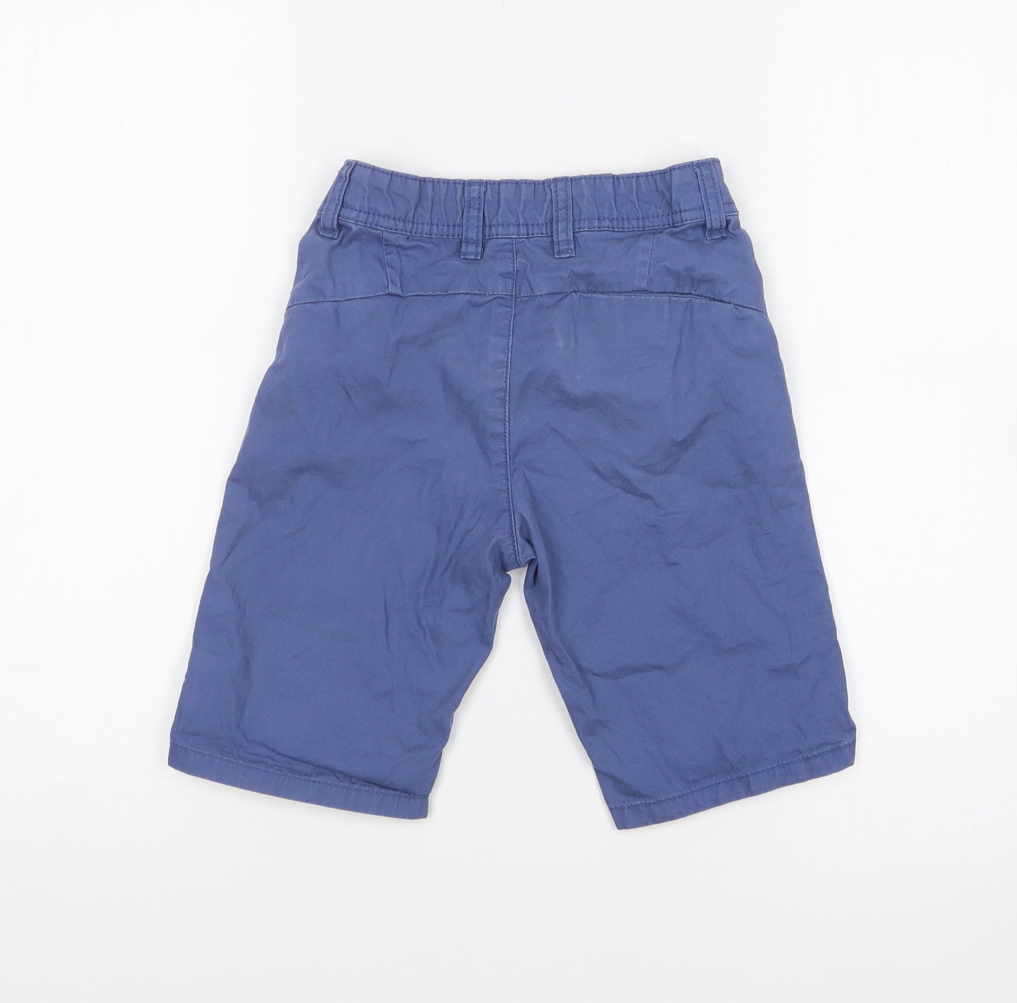 Matalan Boys Blue Cotton Chino Shorts Size 7 Years Regular Zip