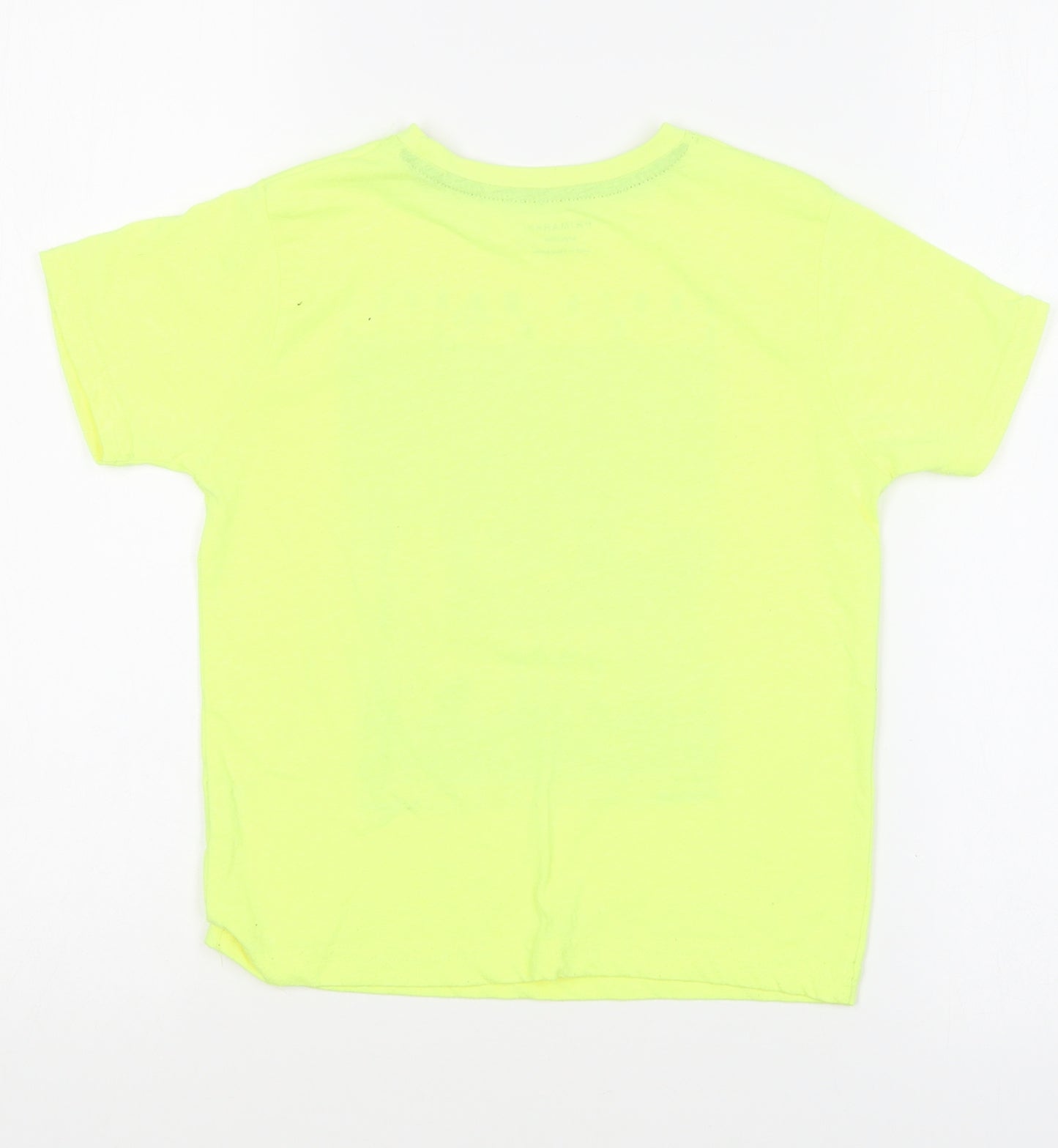 Primark Boys Yellow Cotton Basic T-Shirt Size 6-7 Years Round Neck Pullover - Santa Monica