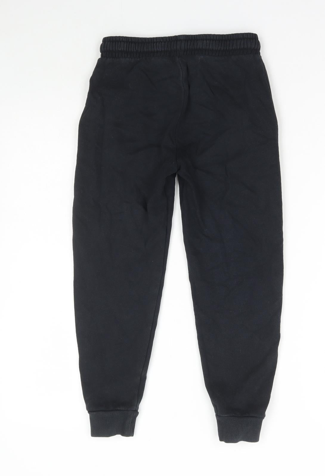Marks and Spencer Boys Blue Cotton Jogger Trousers Size 7-8 Years Regular Drawstring