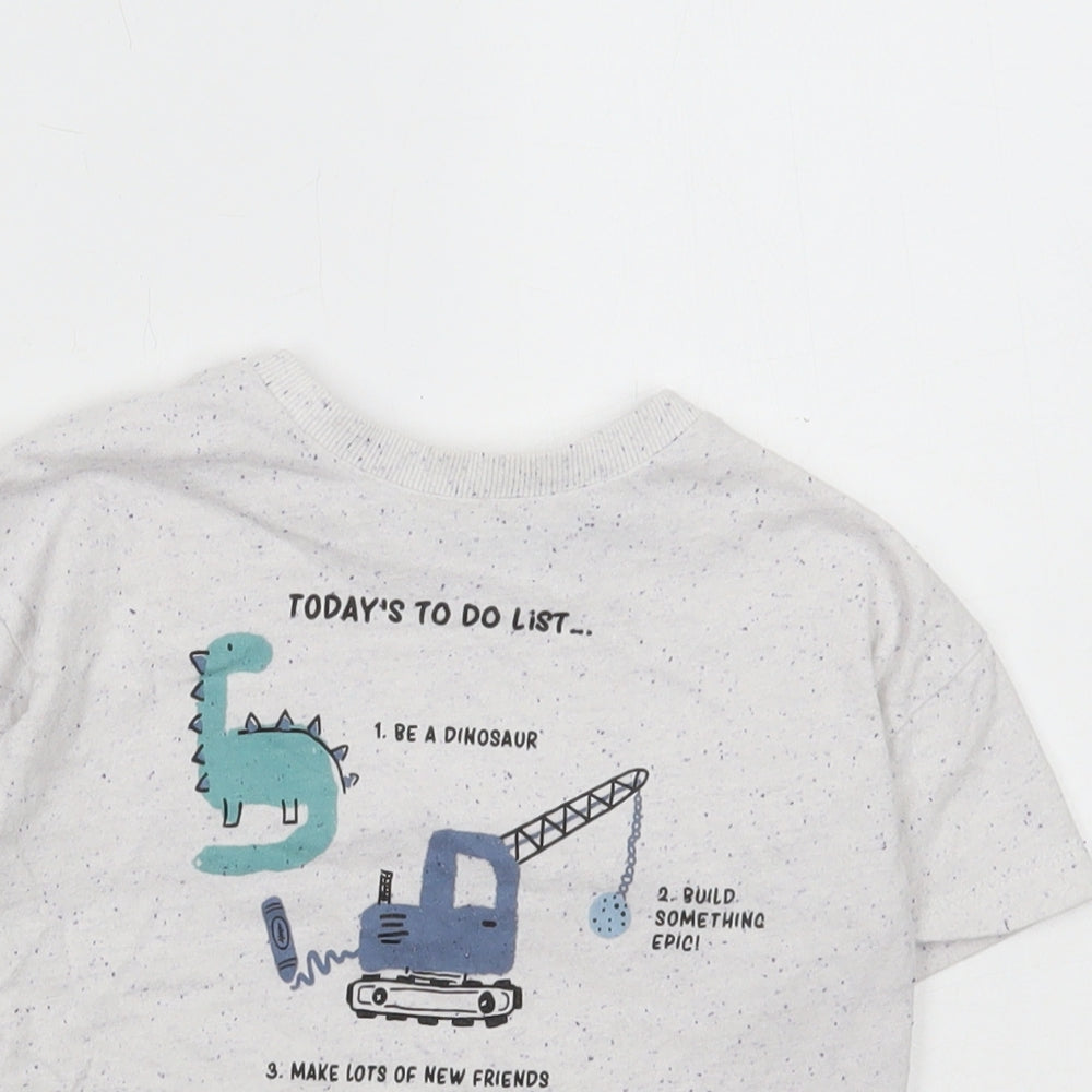 Matalan Boys Grey Cotton Basic T-Shirt Size 2-3 Years Round Neck Pullover - To do list
