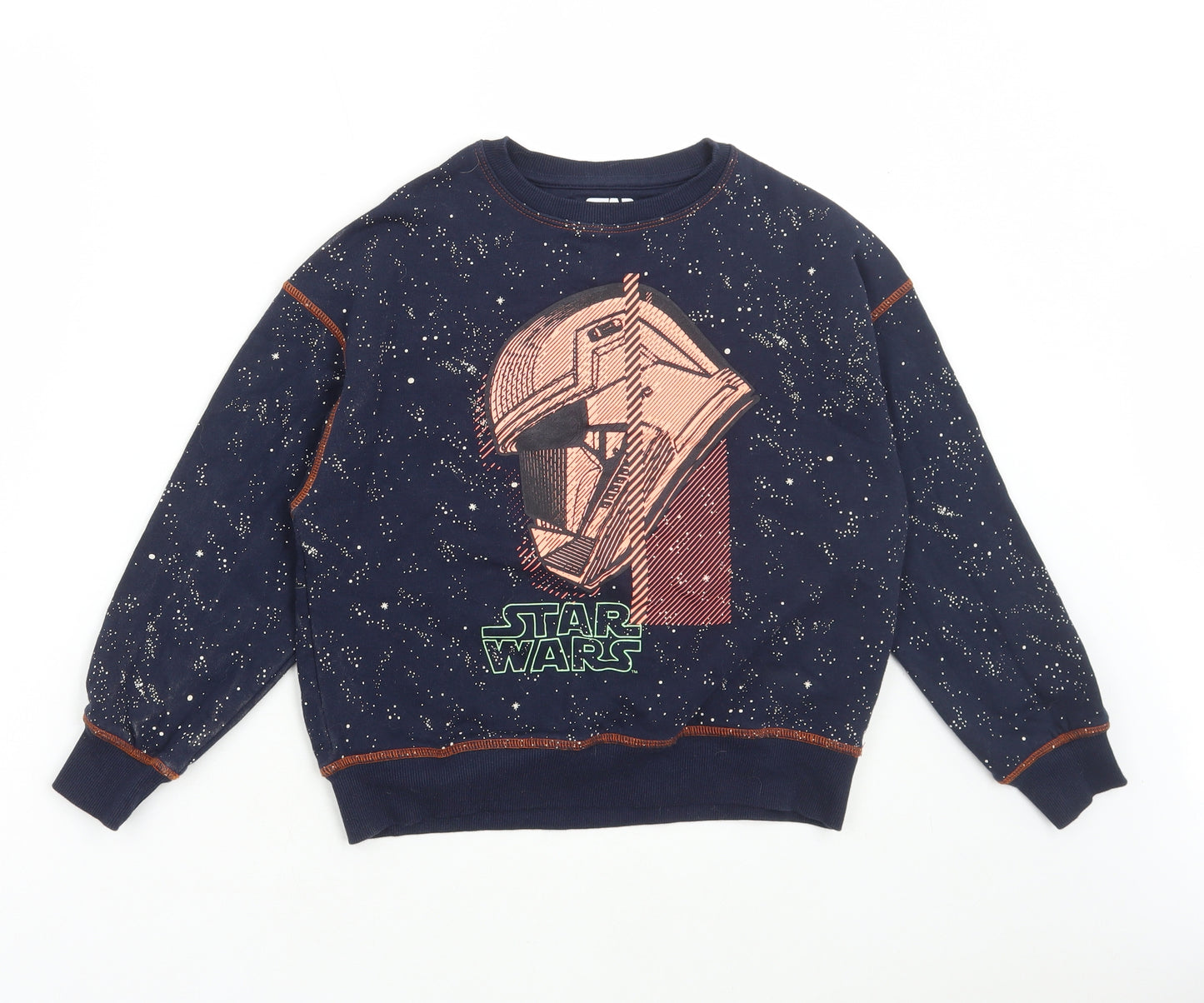 Marks and Spencer Boys Black Cotton Pullover Sweatshirt Size 9-10 Years Pullover - Star Wars