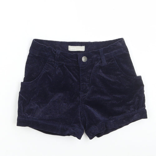 name it Girls Blue Cotton Boyfriend Shorts Size 6 Years Regular Zip