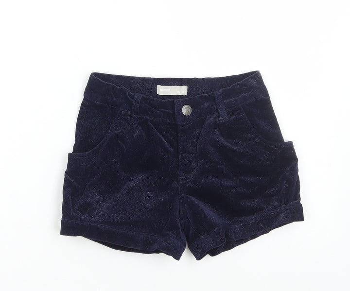 name it Girls Blue Cotton Boyfriend Shorts Size 6 Years Regular Zip