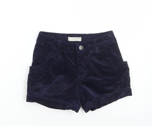 name it Girls Blue Cotton Boyfriend Shorts Size 6 Years Regular Zip