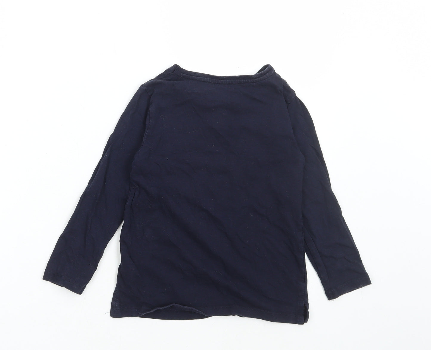 Dunnes Stores Girls Blue Floral Cotton Basic T-Shirt Size 8 Years Round Neck Pullover