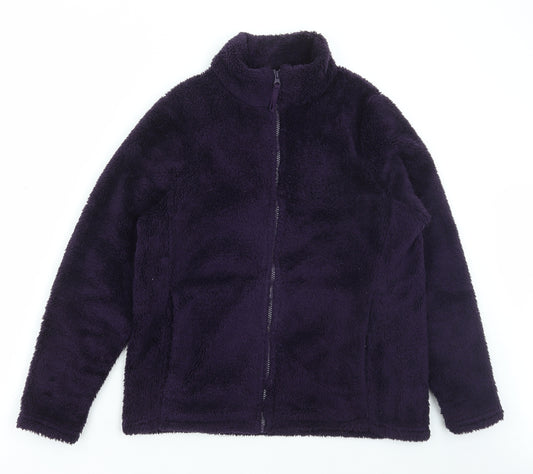 Front view of Dunnes women’s purple jacket, size M, zip