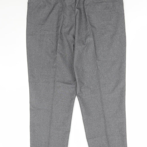 Preworn Mens Grey Polyester Trousers Size 40 in L27 in Regular Hook & Eye