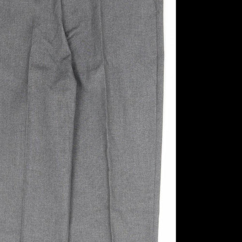 Preworn Mens Grey Polyester Trousers Size 40 in L27 in Regular Hook & Eye