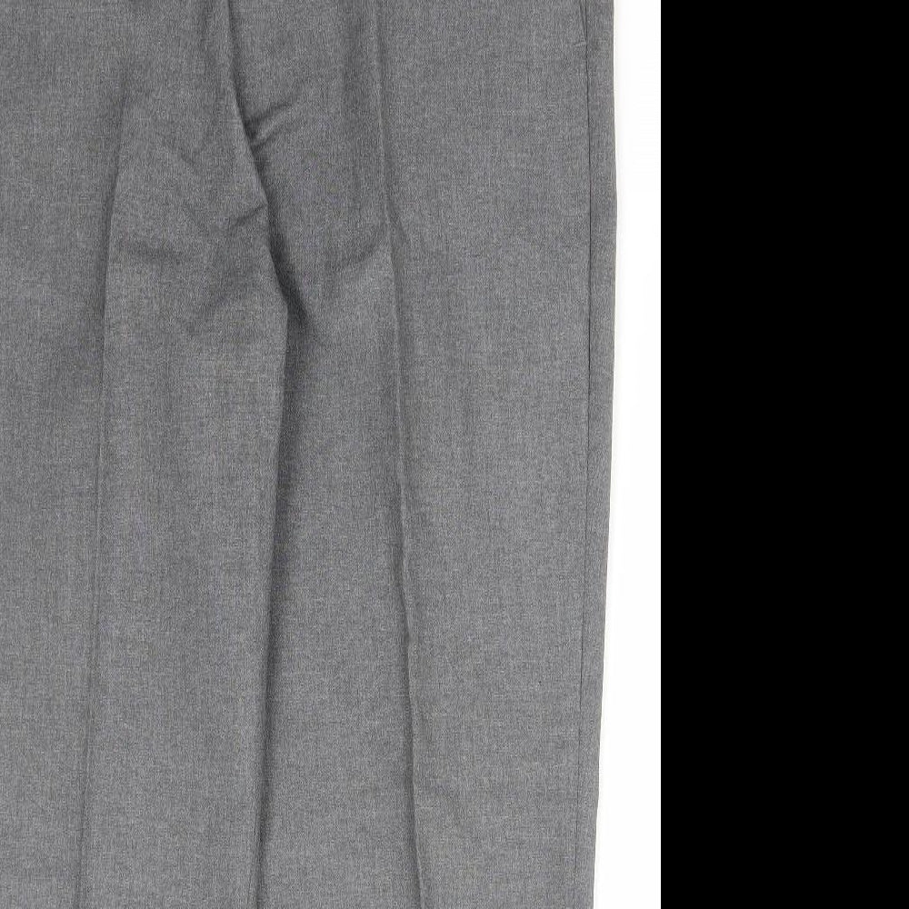 Preworn Mens Grey Polyester Trousers Size 40 in L27 in Regular Hook & Eye