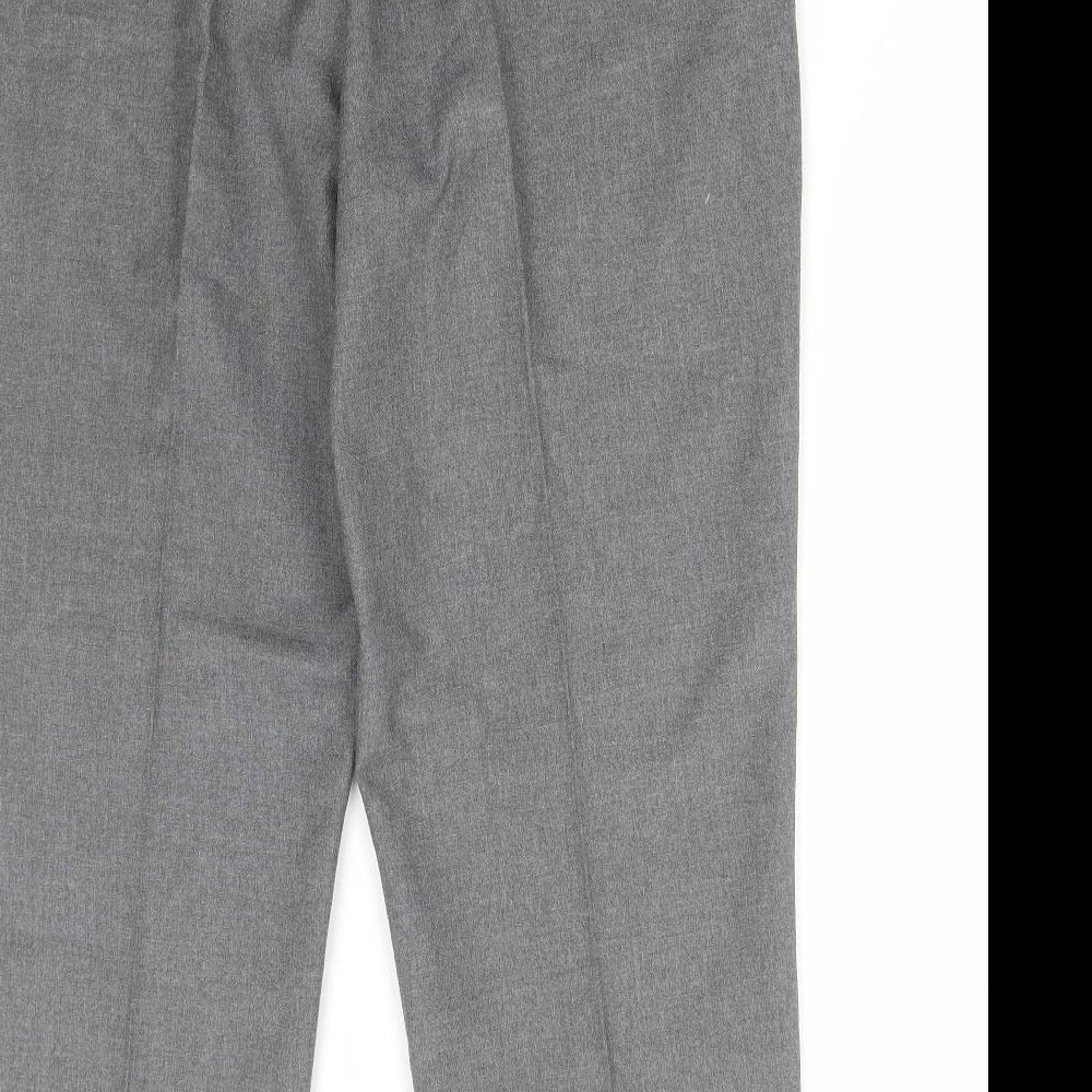 Preworn Mens Grey Polyester Trousers Size 40 in L27 in Regular Hook & Eye