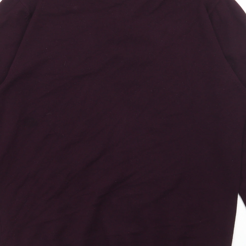 NEXT Mens Purple Collared Cotton Pullover Jumper Size M