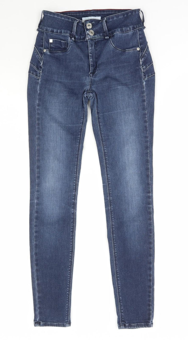 One size Womens Blue Cotton Skinny Jeans Size 30 in L26 in Regular Zip
