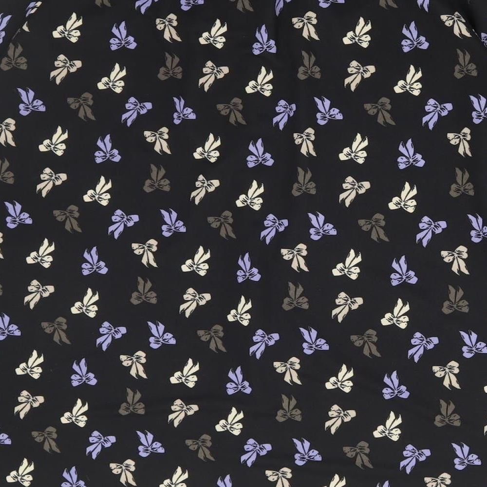 NEXT Womens Black Geometric Polyester Basic Blouse Size 18 High Neck - Bows