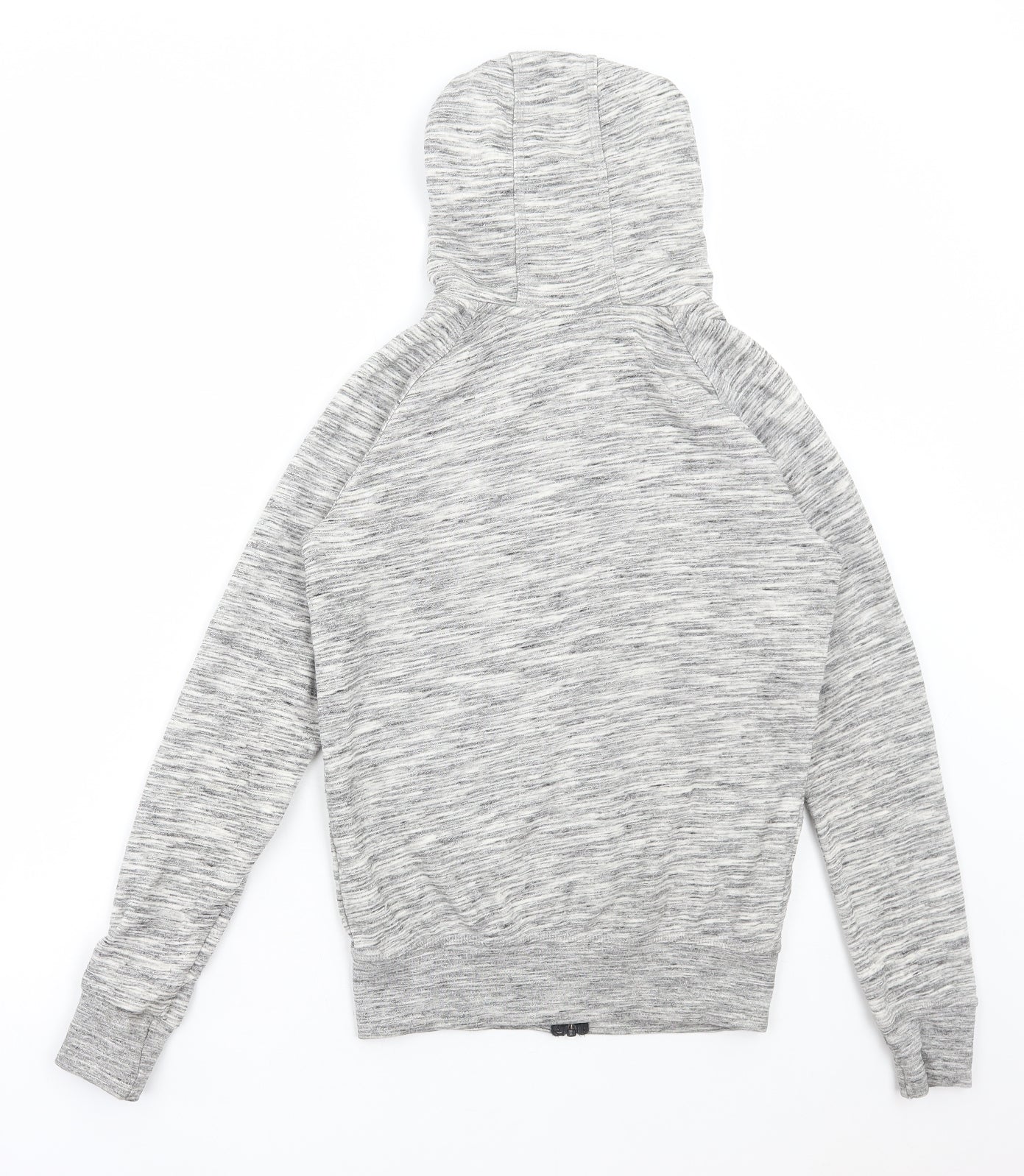 adidas Womens Grey Cotton Full Zip Hoodie Size 8 Zip