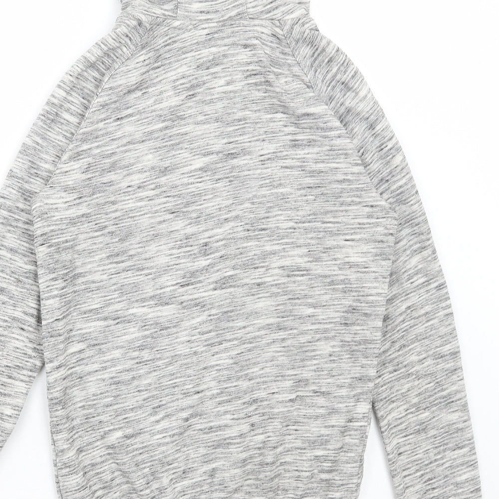 adidas Womens Grey Cotton Full Zip Hoodie Size 8 Zip