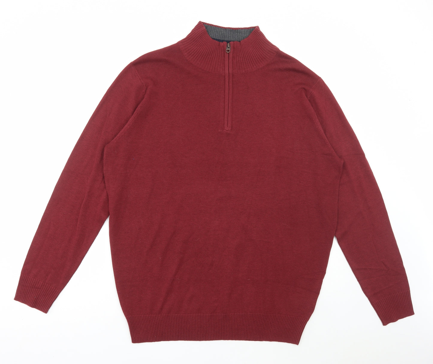 Livergy Mens Red High Neck Cotton Pullover Jumper Size XL