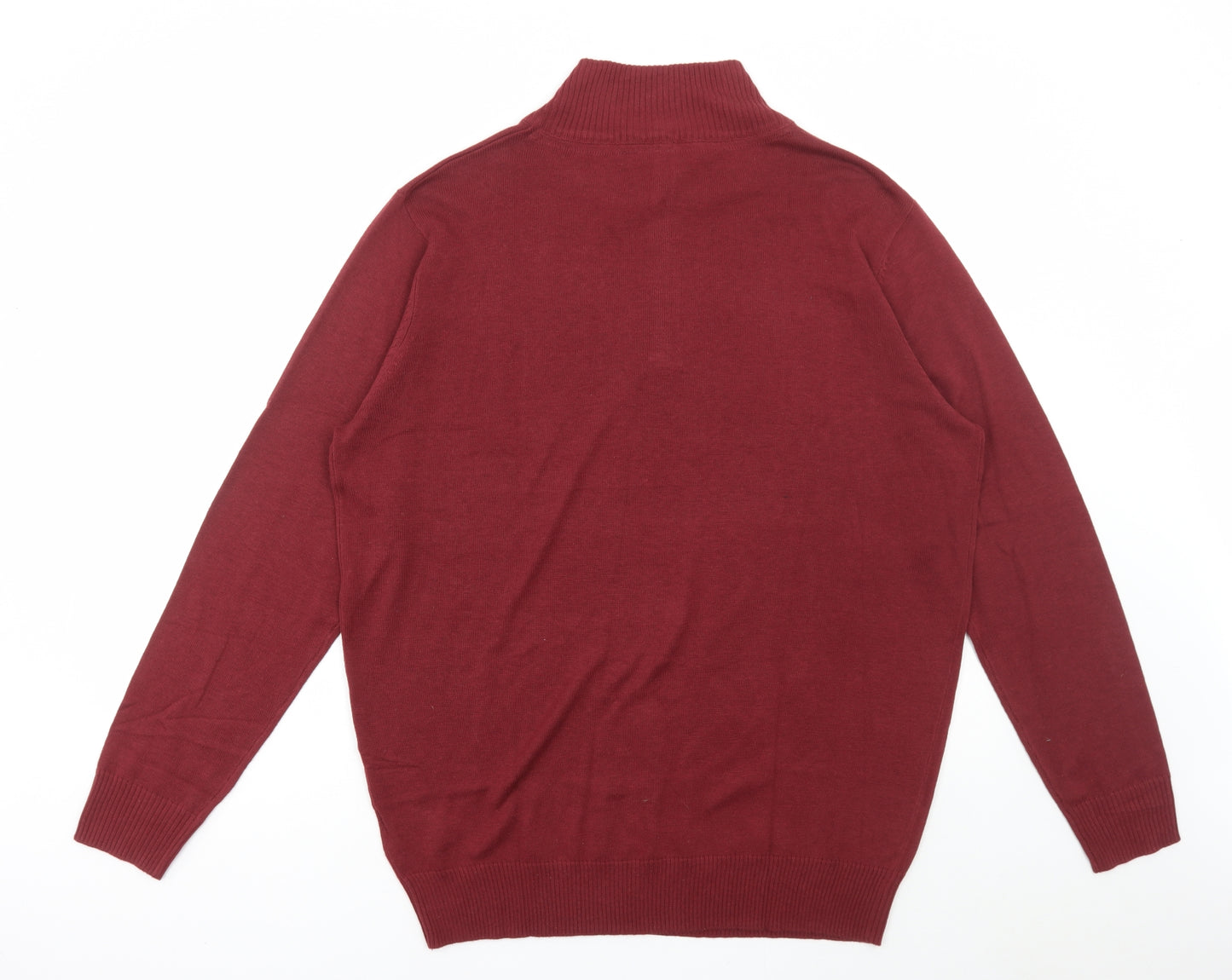 Livergy Mens Red High Neck Cotton Pullover Jumper Size XL