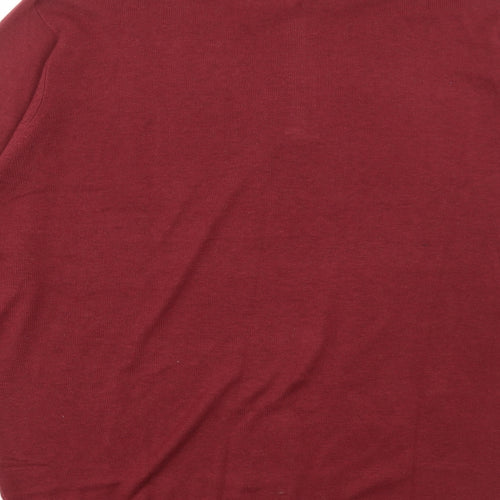 Livergy Mens Red High Neck Cotton Pullover Jumper Size XL