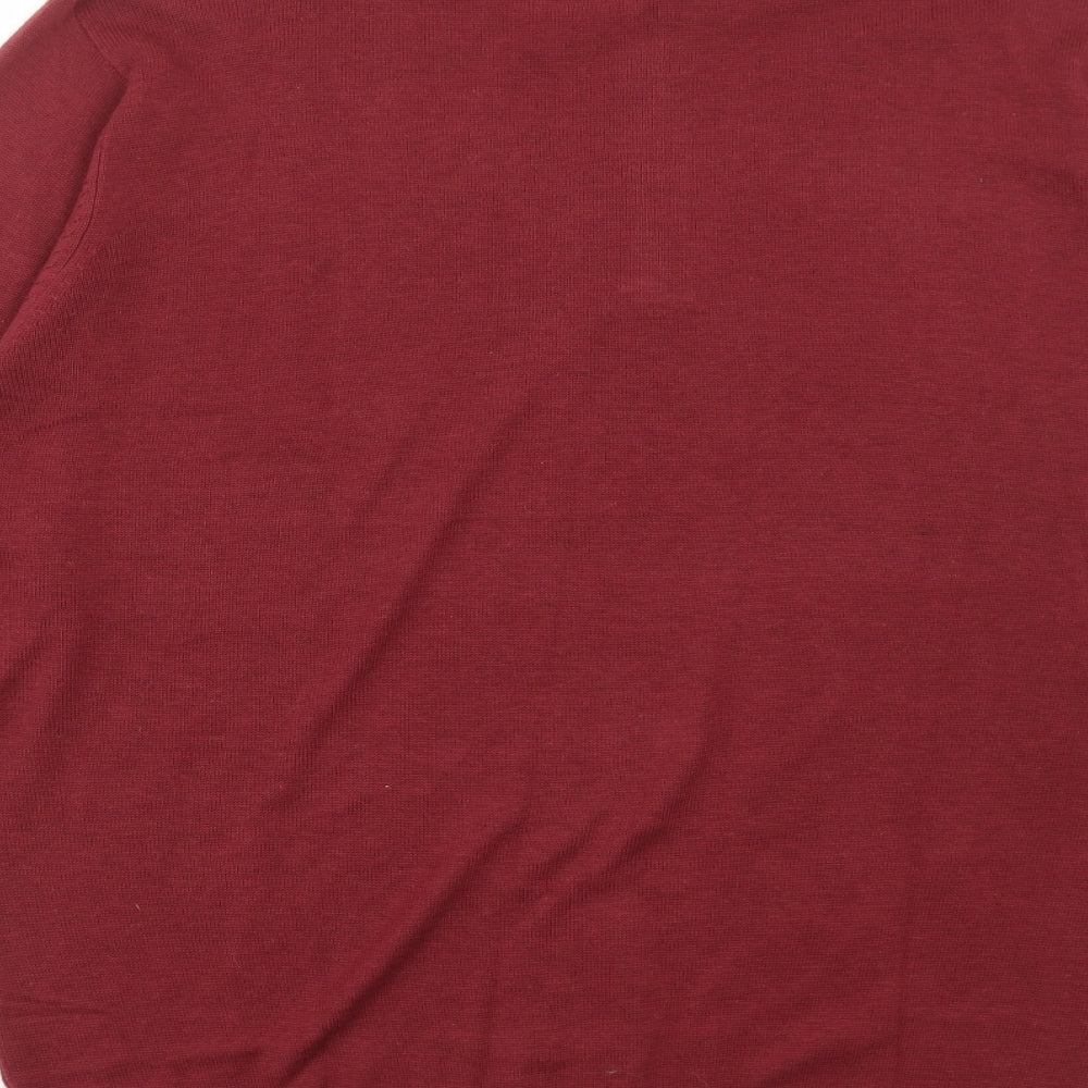 Livergy Mens Red High Neck Cotton Pullover Jumper Size XL