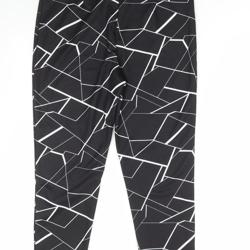 SheIn Womens Black Geometric Polyester Jegging Leggings Size L L27 in