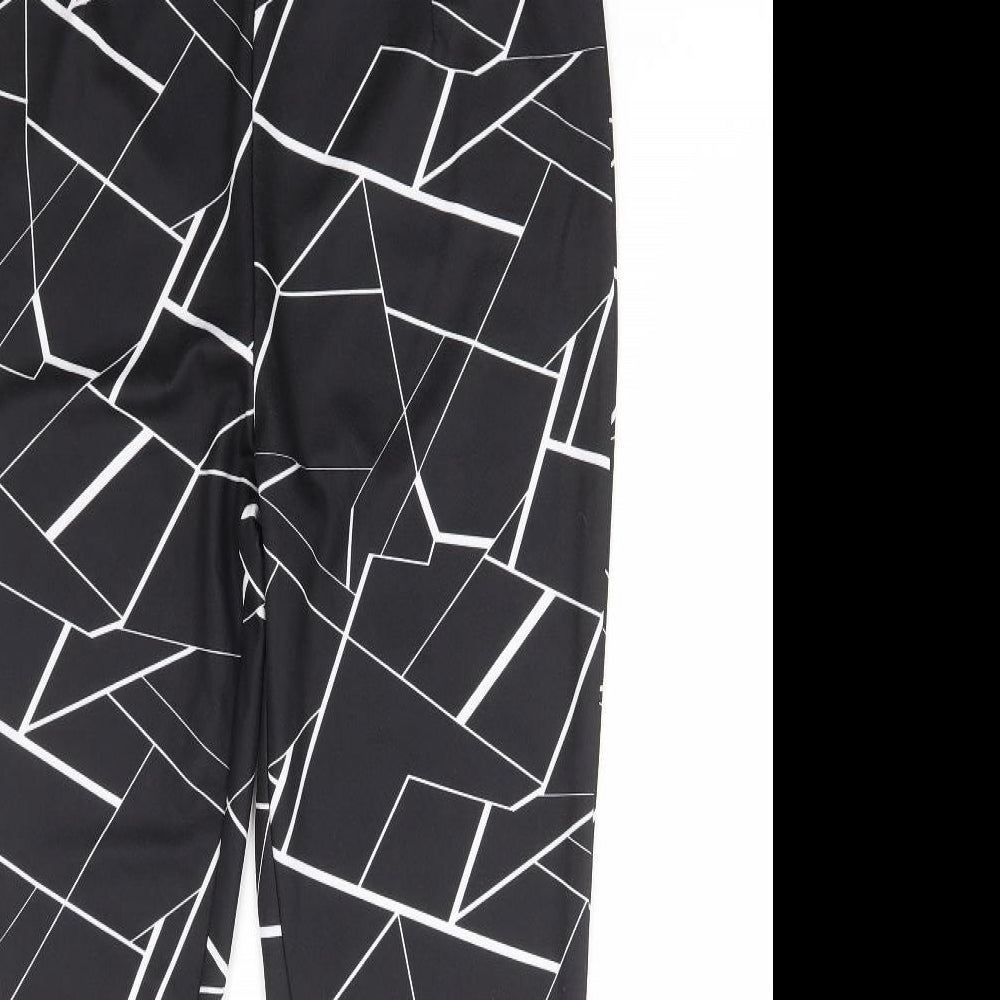 SheIn Womens Black Geometric Polyester Jegging Leggings Size L L27 in