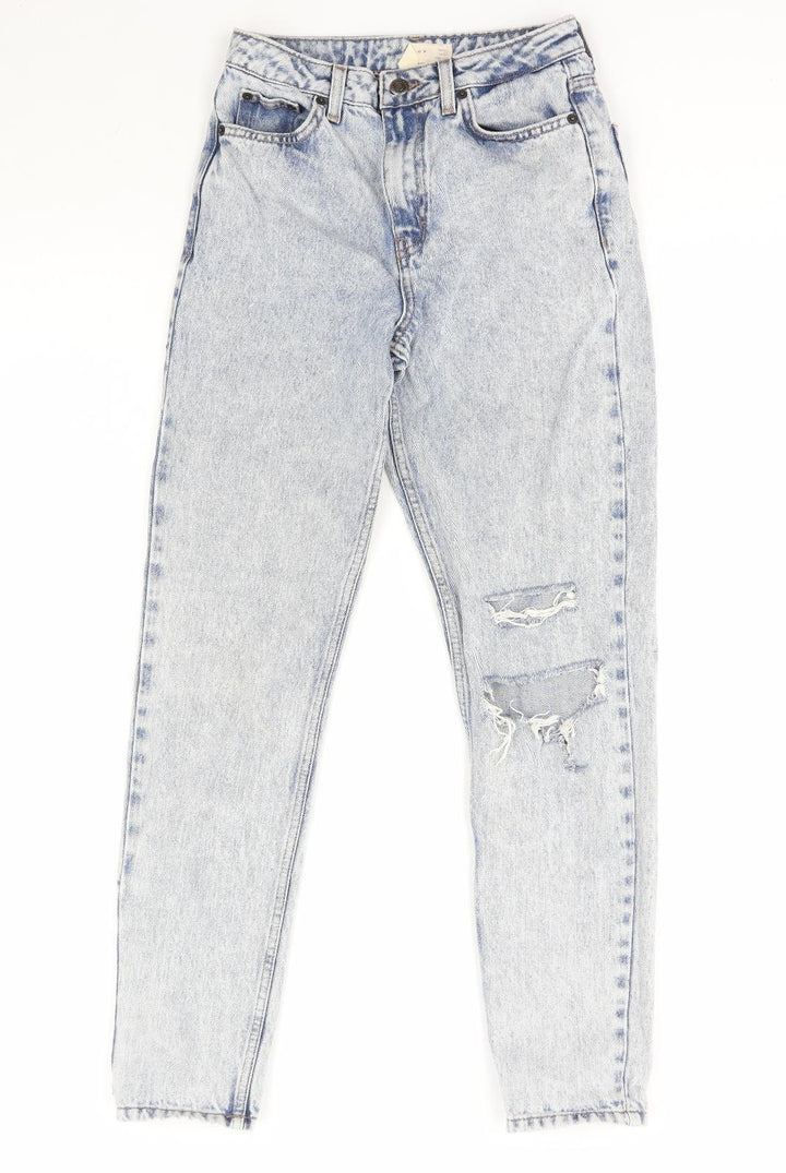 Topshop Womens Blue Cotton Skinny Jeans Size 25 in L32 in Regular Zip