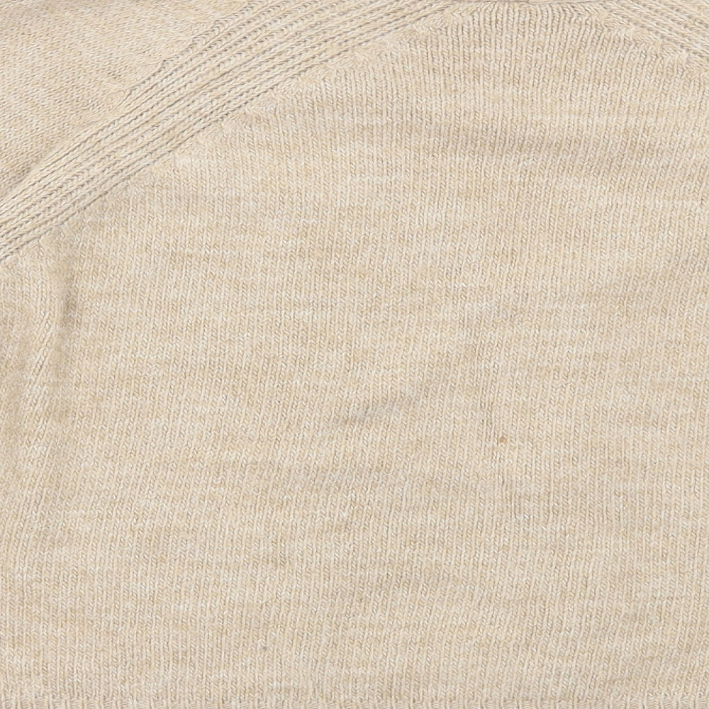 ASOS Womens Beige V-Neck Acrylic Cardigan Jumper Size 8